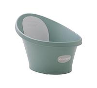 Shnuggle Newborn Bath with Bum Bump Support, Soft Backrest and Plug, Compact Tub for Babies, Suitable from Birth to 12 Months, Eucalyptus Green