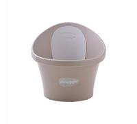 Shnuggle Baby Bath Tub Featuring Ergonomic Bum Bump Support, Soft Foam Backrest and an Integrated Plug. A Compact, Space-Saving Bathing Solution for Newborns up to 12 Months - Taupe