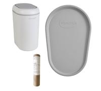 Shnuggle Changing Essentials Bundle - Squishy Changing Mat, Eco-Touch Nappy Bin + 2PK Better Bag Nappy Liners - Wipeable, Odor-Locking + Eco-Friendly (Grey)