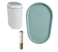 Shnuggle Changing Essentials Bundle - Squishy Changing Mat, Eco-Touch Nappy Bin + 2PK Better Bag Nappy Liners - Wipeable, Odor-Locking + Eco-Friendly (Eucalyptus)