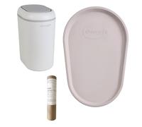 Shnuggle Changing Essentials Bundle - Squishy Changing Mat, Eco-Touch Nappy Bin + 2PK Better Bag Nappy Liners - Wipeable, Odor-Locking + Eco-Friendly (Taupe)