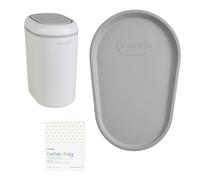 Shnuggle Changing Essentials Bundle - Squishy Changing Mat, Eco-Touch Nappy Bin + Better Bag Nappy Liners - Wipeable, Odor-Locking + Eco-Friendly (Grey)