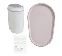 Shnuggle Changing Essentials Bundle - Squishy Changing Mat, Eco-Touch Nappy Bin + Better Bag Nappy Liners - Wipeable, Odor-Locking + Eco-Friendly (Taupe)