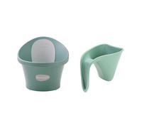 Shnuggle Newborn Baby Bath and Washy Rinsing Jug Bundle | The Perfect Baby Bath Partnership | Newborn Support and Rinse jug | Eucalyptus