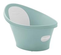 Shnuggle Newborn Baby Bath | Built in Support Bump and Soft Backrest | Suitable from Newborn | Bath Seat Support Includes Plug | Eucalyptus Green