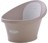 Shnuggle Newborn Baby Bath | Built in Support Bump and Soft Headrest | Suitable from Newborn | Bath Seat Support Includes Plug | Taupe Beige