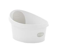 Shnuggle Toddler Bath Tub | Larger Bath for Bigger Kids at Bathtime | Includes Warm and Soft Foam backrest | Grippy Anti-Slip Surface | Includes Easy Drain Bath Plug | White with Light Grey Backrest