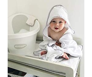 Shnuggle Wearable Handsfree Hooded Baby Towel - Soft Cotton Newborn Bath Towel with Secure Neck Fastening, Absorbent & Gentle on Sensitive Skin, Baby Bath Essential