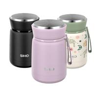 SHO Food Flask Insulated Stainless Steel (Pale Lavender, 530ml)