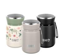 SHO Food Flask - Vacuum Insulated, Double Walled Stainless Steel Food Flask & Food Container - 10 Hours Hot & 20 Hours Cold - 530ml 800ml - BPA Free (Soft Taupe, 530ml)