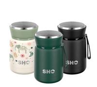 SHO Food Flask - Vacuum Insulated, Double Walled Stainless Steel Food Flask & Food Container - 10 Hours Hot & 20 Hours Cold - 530ml 800ml - BPA Free (Forest Green, 530ml)