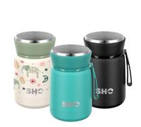 SHO Food Flask - Vacuum Insulated, Double Walled Stainless Steel Food Flask & Food Container - 10 Hours Hot & 20 Hours Cold - 530ml 800ml - BPA Free (Aqua, 530ml)
