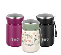 SHO Food Flask - Vacuum Insulated, Double Walled Stainless Steel Food Flask & Food Container - 10 Hours Hot & 20 Hours Cold - 530ml 800ml - BPA Free (Elephant Dawn, 530ml)