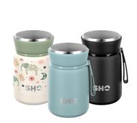 SHO Food Flask - Vacuum Insulated, Double Walled Stainless Steel Food Flask & Food Container - 10 Hours Hot & 20 Hours Cold - 530ml 800ml - BPA Free (Arctic Mist, 530ml)
