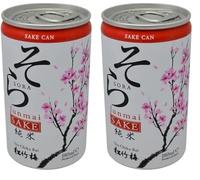 Shochikubai SAKE CAN SORA Junmai Sake 180ml 15.2% | Premium Japanese Junmai in Ready-to-Drink Can (Pack of 2)