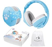SHOCHX 2 in 1 Baby Ear Defender for Babies and Toddlers up to 36 Months, Noise Reduction Earmuffs, Comfortable Infant Headphones for Improves Sleep, Baby Travel Essentials for Airplane/Sleep (Blue)