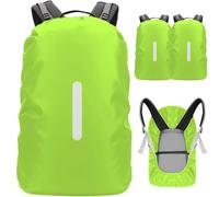 SHOCHX 2 Pack Waterproof Backpack Rain Cover with Reflective Strap, 1 Adjustable Anti Slip Cross Buckle Strap, Rainproof Snowproof for Hiking Camping Touring Cycling, M for 26-40L Backpack, Green
