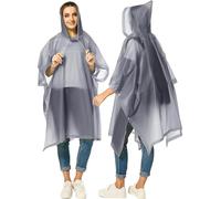 SHOCHX Poncho Rain Coat, 2 Pcs Adult Waterproof Reusable Lightweight RainCoat with Hood, Portable Emergency Poncho for Family Outdoor Activity