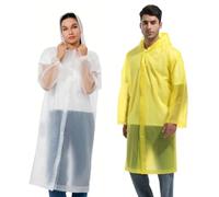 SHOCHX Rain Poncho Raincoats for Adults, 2 Pack Men Women Waterproof Rain Coat Rainwear with Hoods and Sleeves, Reusable Rain Resistant Poncho for Emergency, Outdoors, Camping, Disney, Travel