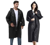 SHOCHX Rain Poncho Raincoats for Adults, 2 Pcs Reusable Raincoats Emergency for Women Men with Hoods and Sleeves for Outdoors, Camping, Disney