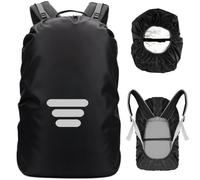 SHOCHX Waterproof Backpack Rain Cover with Three Reflective Strap, 1 Adjustable Anti Slip Cross Buckle Strap for Anti-Dust and Anti-Theft, Rainproof Snowproof, M for 26-40L Backpack, Black