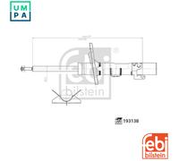 FEBI BILSTEIN Shock Absorber 193138 - Front LH/RH - Fits VW California Multivan
