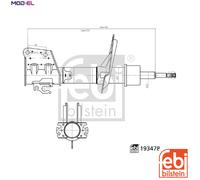 Febi Bilstein Shock Absorber 193478 Front Left/Right – Fits Fiat Doblo