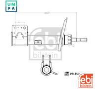 Ferdinand Bilstein Shock Absorber 194159 - Front Left for Citroën/Peugeot Berlingo & Partner