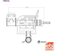 FEBI BILSTEIN 194160 Shock Absorber Front Right Fits Citroen Berlingo Peugeot