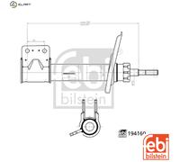 FEBI BILSTEIN 194160 Shock Absorber Front Right Fits Citroen Berlingo Peugeot