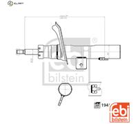 FEBI BILSTEIN Shock Absorber 194167 Front Right – Fits Citroen Berlingo, Peugeot 206/206+/Van