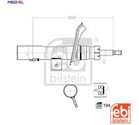 SHOCK ABSORBER 194169 FOR PEUGEOT PARTNER/Box/Body/MPV/ORIGIN/Platform/Chassis