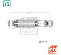 Febi Bilstein Shock Absorber 194170 Rear Right/Left Fits Dacia, Mercedes-Benz, Renault