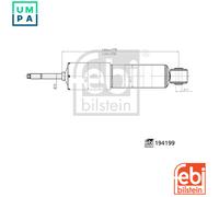 Febi Bilstein Shock Absorber 194199 - Front Left/Right - Fits Isuzu Rodeo, D-MAX