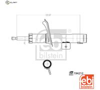 Febi Bilstein Shock Absorber 194212 - Front Left - Fits Citroen/Peugeot