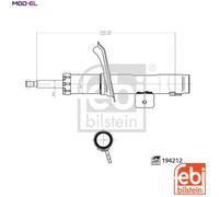 Febi Bilstein Shock Absorber 194212 - Front Left - Fits Citroen/Peugeot