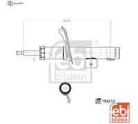 Febi Bilstein Shock Absorber 194212 - Front Left - Fits Citroen/Peugeot