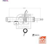 FEBI BILSTEIN 194214 Shock Absorber Front Right Fits Citroen Berlingo ZX Peugeot