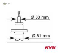 Shock absorber Front Axle Top pin 324016 KYB for AUDI SKODA VW SEAT