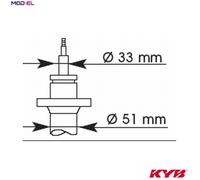 Kayaba Front Shock Absorber 324016 – Top Pin – Fits Audi, Skoda, VW, SEAT