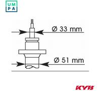 Kayaba Front Shock Absorber 324016 – Top Pin – Fits Audi, Skoda, VW, SEAT