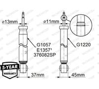 Monroe Shock Absorber G1220 - Bottom Eye - for VW Jetta IV