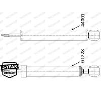 1x Shock Absorber (Single) G1228 Rear Monroe Original 1751656 1754841 1754843