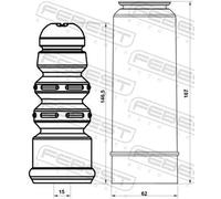 Shock absorber cover Rear Axle ADSHB-A4IIIR-KIT FEBEST for AUDI SEAT