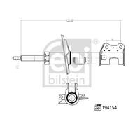 Febi Bilstein Shock Absorber 194154 - Front Right - Fits Citroen Nemo, Fiat, Peugeot