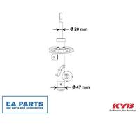 Shock Absorber for CITROËN C3 C4 CACTUS KYB 3348099 fits Front Axle Left
