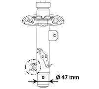 3338003 Front Left Passenger Side NS Nearside Shock Absorber Single 47mm By KYB