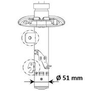 Shock absorber Front Axle Left Top pin 3348013 KYB for PEUGEOT DS