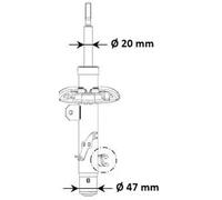 Shock absorber Front Axle Left Top pin 3348099 KYB for CITROËN C4 CACTUS C3 III