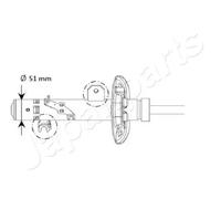 Shock absorber Front Axle Left Top pin MM-01131 JAPANPARTS for PEUGEOT 2008 I